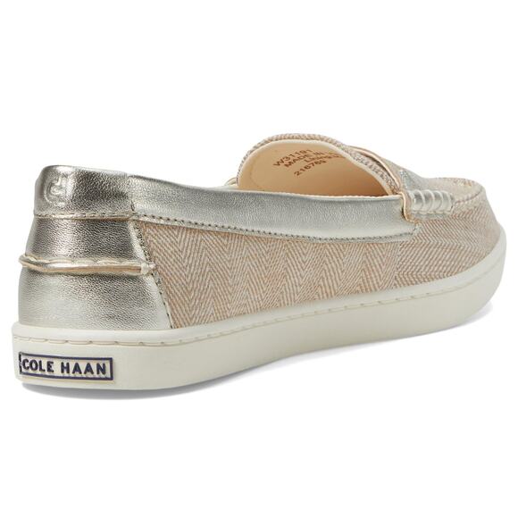 NWT Cole Haan Women's Nantucket Penny Loafers, Natural/Ch Chevron, 6.5-B US - Picture 3 of 6